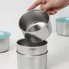 Contenedor de almacenamiento de alimentos de acero inoxidable con tapa, frasco sellado, tazón redondo para alimentos, caja de almacenamiento, organizador de refrigerador conveniente, lonchera