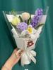 Campanas de viento hechas a mano, creativas y caseras, hechas con palos trenzados, tulipán tejido con flores, paquete de material para el Día de San Valentín para novia