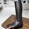 Botas altas de moda para mujer, punta redonda, cuero suave elástico, que aumentan la altura, sin cordones, ajustadas a la pierna, adelgazantes, sencillas, botas largas a la moda