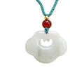 Colgante Candado Nube Verde Tianshan Jade de Seda Dorada de Xinjiang Jade Blanco Ruyi Candado Unisex Colgante de Jade de Paz Artículo de Venta en Vivo