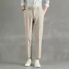 Calça de Terno de Verão Masculina Preta Longa Slim Fit 2025 Nova Fina Tamanho Grande Reta Casual
