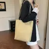 Bolsa de Lona a Cuadros de Doble Cara Estilo Americano para Mujer, Bolso Tote de Viaje, Bolso de Mano Retro de Color Contrastante, Bolso Cubo Nuevo de Primavera