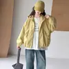 Chaqueta con capucha para niña, nuevo estilo primavera y otoño, chaqueta casual holgada, top corto de moda para niñas mayores, estilo otoñal moderno
