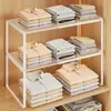 Prateleira Divisória de Guarda-Roupa, Prateleira Extensível para Armário de Quarto, Rack de Armazenamento Doméstico para Roupas e Itens Diversos