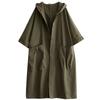 Casaco Longo Artístico Solto Oversized Acima do Joelho Novo Estilo Outono 2026 com Bolsos Grandes para Mulheres, Com Capuz, Para Ir ao Trabalho, Casual