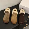 Nuevos zapatos casuales de invierno de algodón para la nieve estilo Birkenstock de caña alta con suela gruesa y peludos 2026, mocasines cálidos sin cordones con forro de felpa