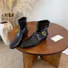Primer Encuentro: Botines Retro Cuadrados de Temporada Británicos para Mujer, Nueva Colección Otoño 2026, Botines Nude Adelgazantes con Cremallera Trasera y Hebilla