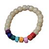 Pulsera de raíz de Bodhi de jade blanco natural DIY esmalte colorido accesorios Xingshi hombres y mujeres pulsera de un solo círculo cuentas de Buda