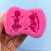 Colgante 3D Estéreo Corazón Ángel Bebé Molde de Silicona DIY Molde de Jabón Hecho a Mano Molde de Pegamento Molde para Hornear Pastel