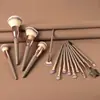 15 juegos de brochas de maquillaje color oro champán brocha para pintura suelta brocha para sombra de ojos traje juego completo de pelo suave brocha portátil para maquillador