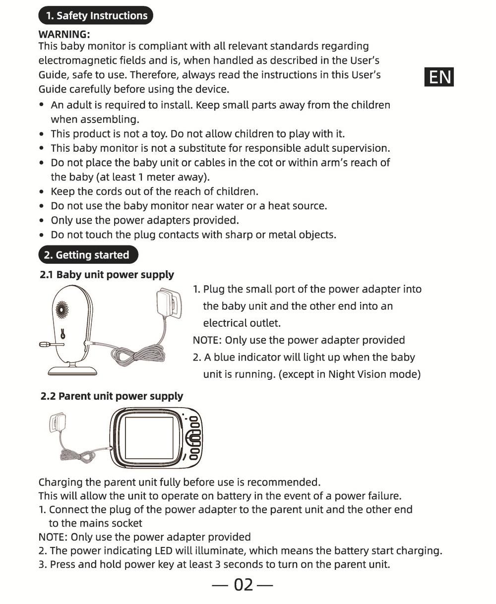 VB609 无线婴儿看护器 2.4G数字无线宝宝监视器 3 