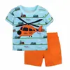 Comercio Exterior Ropa Infantil Verano Nuevo Transfronterizo Al por Mayor Hombres y Mujeres Bebé Manga Corta Pantalones Cortos Camiseta Conjunto de Dos Piezas