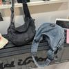Bolso bandolera de color puro de estilo coreano a la moda para mujer 205 Nuevo estilo Bolso de axila para mujer Denim lavado Bolso de hombro para ir al trabajo