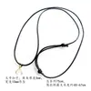 Cadena negra universal de 1.5 mm, hebilla de melón, colgante, collar de cuerda de cuero encerado, cuerda de collar ajustable, accesorios terminados para DIY