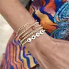 Pulsera Estilo Bohemio Europeo y Americano Ojo de Diablo con Perlas de Oro de 14K Set de Pulseras Multicapa Joyería para Mujer