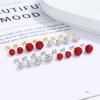 Plata Esterlina 925 Aretes de Bolas Shambhala para Mujer Estilo Coreano Elegantes Aretes Simples Estilo ins Joyería Avanzada para Oreja