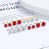 Aretes de tachuela con cuentas Shambhala para mujer plata de ley 925 estilo coreano diseño de nicho tachuela para cartílago de la oreja estilo ins joyería de oreja con temperamento personalizado