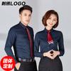 Camisa profesional para hombre, overol de manga larga, primavera, algodón, unisex, camisa de sarga para trabajo, logo bordado