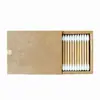 200 hisopos de algodón en una caja de papel kraft, hisopos de algodón de doble punta desechables para desmaquillar de colores