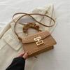 Bolso de mujer 2024, nuevo estilo coreano, pequeño bolso cuadrado de PU a la moda, bolso de mano con cierre y estampado de cocodrilo, bolso cruzado de hombro.