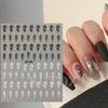 2023 Nueva pegatina de uñas estilo oscuro mariposa blanca y negra rosa 3D adhesivo decoración de uñas calcomanías de uñas