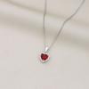 Collar para Mujer Estilo Coreano y Japonés Pendientes de Corazón Rojo Brazaletes para Oreja Diseño de Nicho Brazaletes de Moda Set de Pendientes Otoño e Invierno Cadena para Clavícula