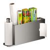 Portarrollos de papel de cocina, estante de almacenamiento multifuncional para toallas de papel, espacio, aluminio, adhesivo mágico sin costuras, refrigerador, estante para papel film de plástico