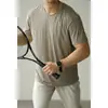 [Liquidação/Sem Trocas ou Devoluções] Camiseta Masculina de Manga Curta com Gola Redonda e Alta Elasticidade, Top Esportivo Respirável de Secagem Rápida para o Verão