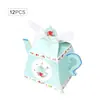 Pacote com 12 Caixas de Doces Bule Vintage da Amazon Festa das Flores Tridimensional Portátil Caixa Branca Carboxy