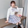 6 uniforme jk infantil 9 terno estilo universitário das meninas 7 alunos da escola primária 8 crianças do ensino médio 3-12 anos de idade meninas outono 10 saia xadrez
