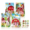 Lb165 Amazon Animais da Fazenda Cavalo, Vaca, Porco, Ovelha Festa Saco de Presente de Papel Kraft Doce + Conjunto de Adesivos