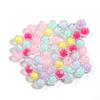 Cuentas acrílicas de sirena agrietadas de doble color chapadas en color macarrón, accesorios de joyería, cuentas redondas al por mayor