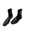 Em Estoque Outono/Inverno 2026 Botas Curtas Retrô Quadradas Elásticas Slim para Mulheres com Zíper nas Costas e Salto Bloco, Adequadas para o Dia a Dia como Botas de Moda