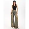 Jeans rotos desgastados estilo páramo para mujer, nuevo estilo de verano 2026, diseño de alta costura, pantalones anchos holgados y adelgazantes