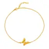 Pulsera de Flor de Melocotón Mariposa para Mujer, Dulce, Moderna, Diseño de Nicho, Versátil, Tobillera de Alta Gama, Regalo para Mejores Amigas