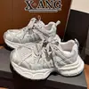 Zapatillas Dad Paris para Mujer, Malla de Cuero Genuino Transpirable para Deportes, Nuevo Estilo Primavera/Verano 2026, Zapatos Casuales con Suela Gruesa para Aumentar la Altura