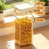 Contenedor hermético de grado alimenticio para almacenamiento de granos, frasco de almacenamiento a prueba de humedad, organizador de cocina para snacks, frasco transparente de conservación