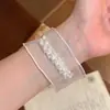 Pulseira redonda de pérolas com contas estilo coreano, luxo leve, de alta qualidade, moderna e requintada, suave e versátil, joia elegante para mulheres