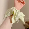 Lenço quadrado grande com estampa floral pequena, elástico de cabelo para mulheres, faixa de cabelo elástica, acessório de cabelo com estilo coreano de alta qualidade