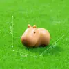 Paisagem em miniatura com um chapéu de folha de lótus fofo, figura de capivara, decoração de jardinagem, ornamento DIY, pequena peça decorativa