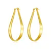 Novos Brincos Gradiente de Arco Externo e Parte Interna Plana Ouro 18K Normcore Gota d'Água em Formato U Efeito Emagrecedor Disponíveis Exclusivamente na Amazon