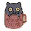 Insignia de Serie de Animales Taza de Té Dibujos Animados Gato/Capibara/Serpiente/Patrón Sost Creativo Broche Estilo Lindo Accesorios
