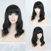 Ventas Directas de Fábrica de Pelucas Multicolores Europeas y Americanas, Cabello de Longitud Media, Cabello Largo Rizado Diagonal, Estilo Moderno, Estilo Ligeramente Rizado para Fiesta de Disfraces