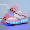 Sapatos heywalk novos transfronteiriços patins de quatro rodas para meninos e meninas patins para crianças sapatos com rodas deformáveis removíveis
