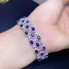 Pulseira de Safira Natural, uma Gema Azul Real Premium Que Simboliza Lealdade, Fidelidade, Compaixão e Honestidade, Superada Apenas pelos Diamantes