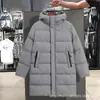 Nova Jaqueta Masculina de Algodão de Comprimento Médio para o Inverno Estilo Coreano Marca Tendência com Capuz Moda Casual Solta Confortável Roupas Quentes à Prova de Frio