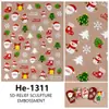 Redanco5D Embutido Popular Adesivos para Nail Art Árvore de Natal Papai Noel Adesivos 3D para Unhas He1311