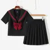 Fábrica em nome do pacote pós-venda vermelho três uniforme jk traje de marinheiro jk escolar para o senso de traje jk saia jk saia plissada genuína