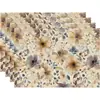 Manteles Individuales de Lino Floral de Venta Caliente Transfronteriza para Primavera y Verano, Esterillas Impresas Aislantes del Calor, Posavasos Rectangulares para Mesa de Comedor, Manteles Individuales para Platos al por Mayor