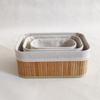 Cesta de almacenamiento de bambú, cesta para guardar artículos diversos de escritorio, cesta para guardar cosméticos, cesta para guardar aperitivos, cesta para guardar artículos diversos de pasillo, caja de almacenamiento